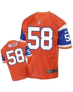 Broncos #58 Von Miller Orange Throwback Men's Stitched NFL Elite Jersey