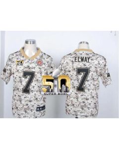 Broncos #7 John Elway Camo USMC Super Bowl 50 Men's Stitched NFL Elite Jersey
