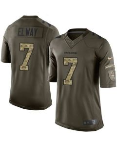 Broncos #7 John Elway Green Youth Stitched NFL Limited Salute to Service Jersey