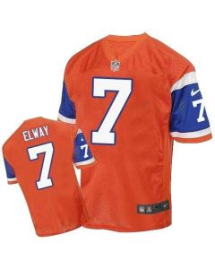 Broncos #7 John Elway Orange Throwback Men's Stitched NFL Elite Jersey