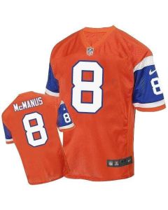 Broncos #8 Brandon McManus Orange Throwback Men's Stitched NFL Elite Jersey