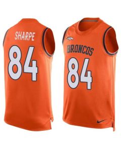 Broncos #84 Shannon Sharpe Orange Team Color Men's Stitched NFL Limited Tank Top Jersey