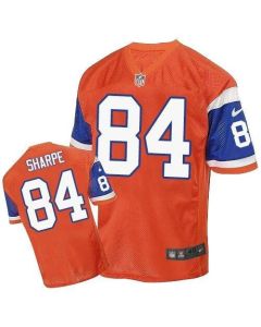Broncos #84 Shannon Sharpe Orange Throwback Men's Stitched NFL Elite Jersey