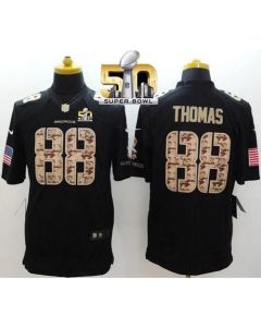 Broncos #88 Demaryius Thomas Black Super Bowl 50 Men's Stitched NFL Limited Salute to Service Jersey