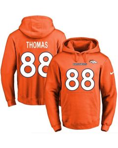 Broncos #88 Demaryius Thomas Orange Name & Number Pullover NFL Hoodie