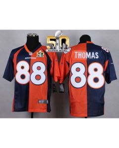 Broncos #88 Demaryius Thomas Orange/Navy Blue Super Bowl 50 Men's Stitched NFL Elite Split Jersey