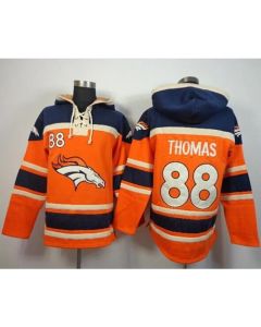 Broncos #88 Demaryius Thomas Orange Sawyer Hoodie Sweatshirt NFL Hoodie