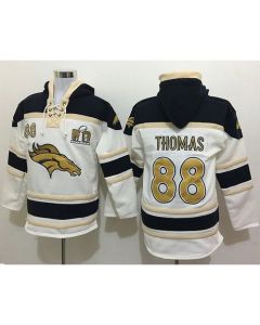 Broncos #88 Demaryius Thomas White Sawyer Hoodie Sweatshirt Super Bowl 50 Collection NFL Hoodie