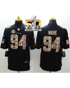 Broncos #94 DeMarcus Ware Black Super Bowl 50 Men's Stitched NFL Limited Salute to Service Jersey