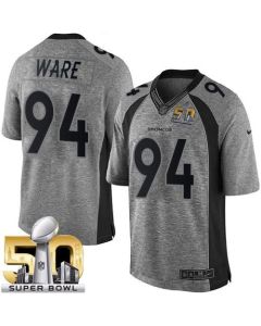 Broncos #94 DeMarcus Ware Gray Super Bowl 50 Men's Stitched NFL Limited Gridiron Gray Jersey