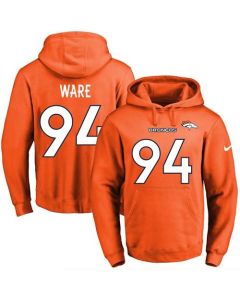 Broncos #94 DeMarcus Ware Orange Name & Number Pullover NFL Hoodie