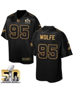 Broncos #95 Derek Wolfe Black Super Bowl 50 Men's Stitched NFL Elite Pro Line Gold Collection Jersey