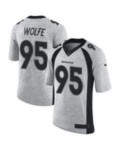 Broncos #95 Derek Wolfe Gray Men's Stitched NFL Limited Gridiron Gray II Jersey