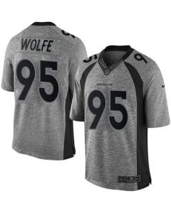 Broncos #95 Derek Wolfe Gray Men's Stitched NFL Limited Gridiron Gray Jersey