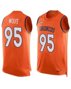 Broncos #95 Derek Wolfe Orange Team Color Men's Stitched NFL Limited Tank Top Jersey