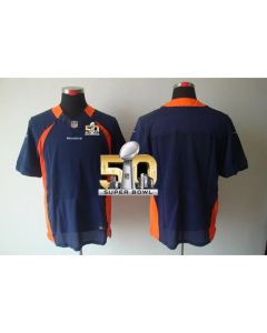 Broncos Blank Navy Blue Alternate Super Bowl 50 Men's Stitched NFL Elite Jersey