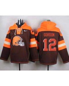 Browns #12 Josh Gordon Brown Player Pullover NFL Hoodie