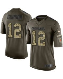 Browns #12 Josh Gordon Green Youth Stitched NFL Limited Salute to Service Jersey