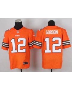 Browns #12 Josh Gordon Orange Alternate Men's Stitched NFL Elite Jersey