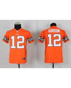 Browns #12 Josh Gordon Orange Alternate Youth Stitched NFL Elite Jersey