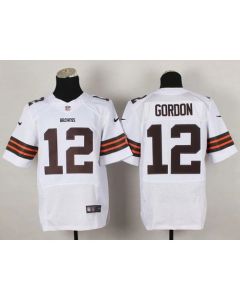 Browns #12 Josh Gordon White Men's Stitched NFL Elite Jersey