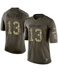 Browns #13 Josh McCown Green Youth Stitched NFL Limited Salute to Service Jersey