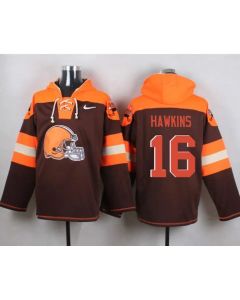 Browns #16 Andrew Hawkins Brown Player Pullover NFL Hoodie