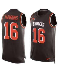 Browns #16 Andrew Hawkins Brown Team Color Men's Stitched NFL Limited Tank Top Jersey