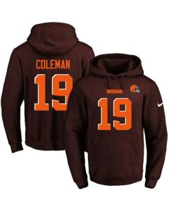 Browns #19 Corey Coleman Brown Name & Number Pullover NFL Hoodie