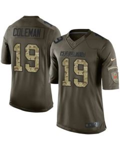 Browns #19 Corey Coleman Green Men's Stitched NFL Limited Salute to Service Jersey