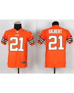 Browns #21 Justin Gilbert Orange Alternate Youth Stitched NFL Elite Jersey
