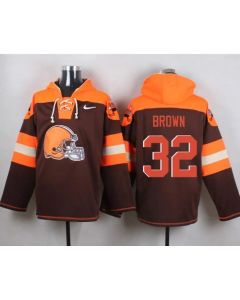 Browns #32 Jim Brown Brown Player Pullover NFL Hoodie