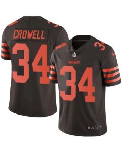Browns #34 Isaiah Crowell Brown Men's Stitched NFL Limited Rush Jersey
