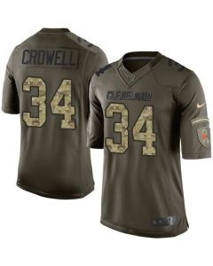 Browns #34 Isaiah Crowell Green Men's Stitched NFL Limited Salute to Service Jersey