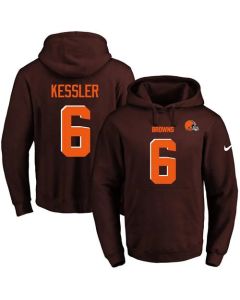 Browns #6 Cody Kessler Brown Name & Number Pullover NFL Hoodie