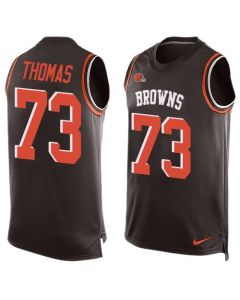 Browns #73 Joe Thomas Brown Team Color Men's Stitched NFL Limited Tank Top Jersey