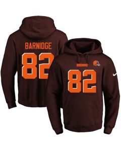 Browns #82 Gary Barnidge Brown Name & Number Pullover NFL Hoodie