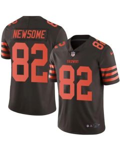 Browns #82 Ozzie Newsome Brown Men's Stitched NFL Limited Rush Jersey