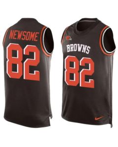 Browns #82 Ozzie Newsome Brown Team Color Men's Stitched NFL Limited Tank Top Jersey