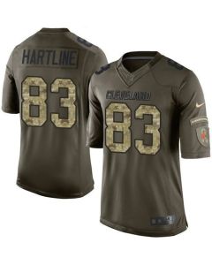 Browns #83 Brian Hartline Green Youth Stitched NFL Limited Salute to Service Jersey