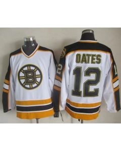 Bruins #12 Adam Oates White/Black CCM Throwback Stitched NHL Jersey
