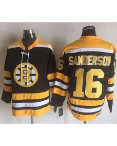 Bruins #16 Derek Sanderson Black/Yellow CCM Throwback New Stitched NHL Jersey