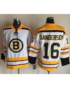 Bruins #16 Derek Sanderson White CCM Throwback Stitched NHL Jersey