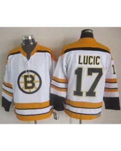 Bruins #17 Milan Lucic White CCM Throwback Stitched NHL Jersey