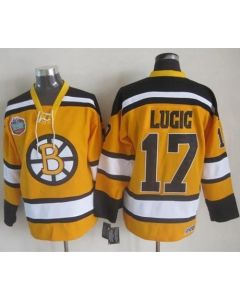 Bruins #17 Milan Lucic Yellow Winter Classic CCM Throwback Stitched NHL Jersey