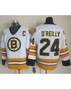 Bruins #24 Terry O'Reilly White/Yellow CCM Throwback Stitched NHL Jersey