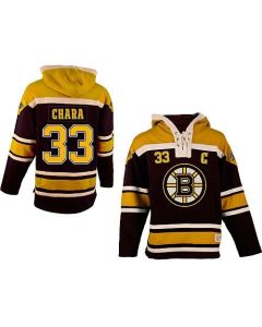 Bruins #33 Zdeno Chara Black Sawyer Hooded Sweatshirt Stitched NHL Jersey