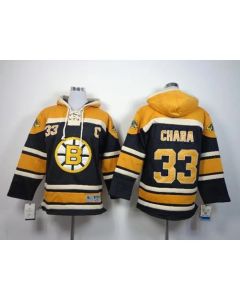 Bruins #33 Zdeno Chara Black Sawyer Hooded Sweatshirt Stitched Youth NHL Jersey