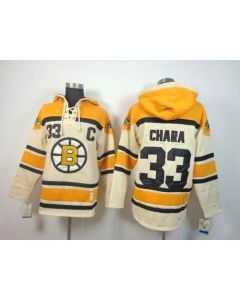 Bruins #33 Zdeno Chara Cream Sawyer Hooded Sweatshirt Stitched NHL Jersey