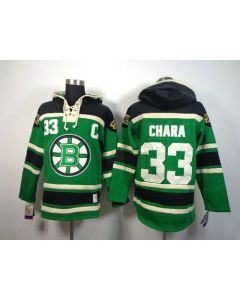 Bruins #33 Zdeno Chara Green St. Patrick's Day McNary Lace Hoodie Stitched NHL Jersey